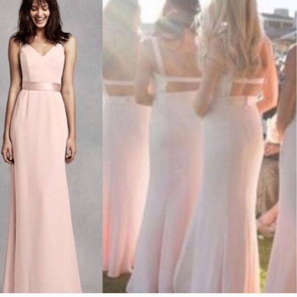 VERA WANG White NWT* | Maxi Length Gown | Blush Pink | size 12 - Picture 1 of 13